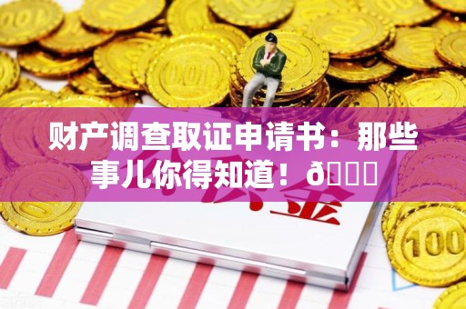 大连财产调查取证申请书：那些事儿你得知道！😎