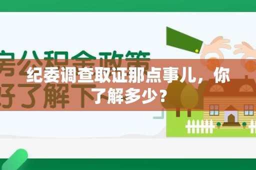 大连纪委调查取证那点事儿，你了解多少？