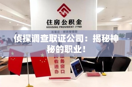 大连侦探调查取证公司：揭秘神秘的职业！