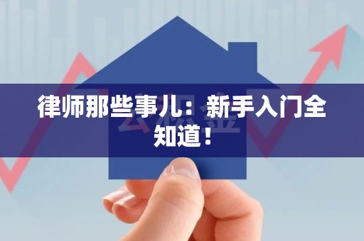 大连律师那些事儿：新手入门全知道！