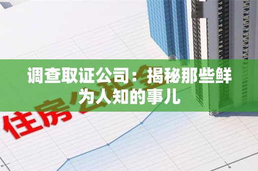 大连调查取证公司：揭秘那些鲜为人知的事儿