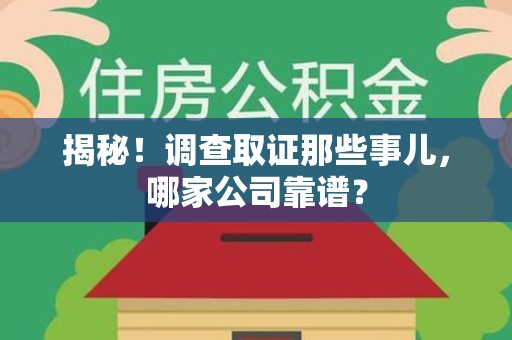 大连揭秘！调查取证那些事儿，哪家公司靠谱？