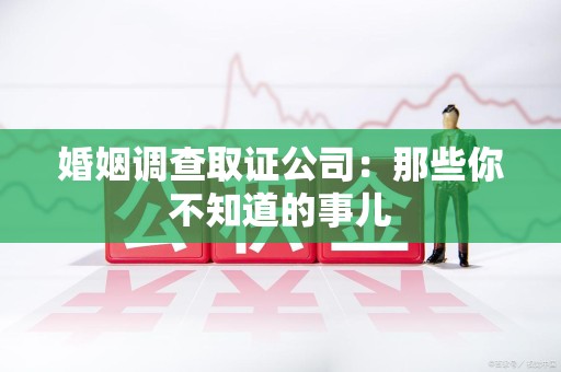 大连婚姻调查取证公司：那些你不知道的事儿