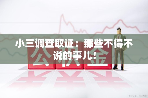 大连小三调查取证：那些不得不说的事儿！