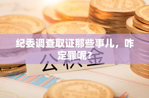 大连纪委调查取证那些事儿，咋定罪呢？