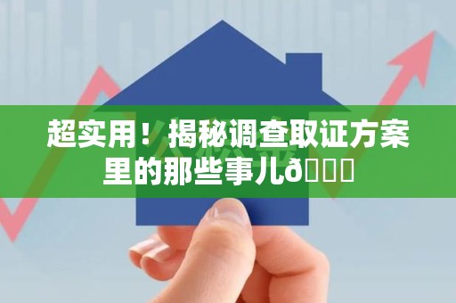 大连超实用！揭秘调查取证方案里的那些事儿😎