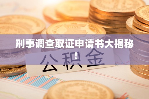 大连刑事调查取证申请书大揭秘！