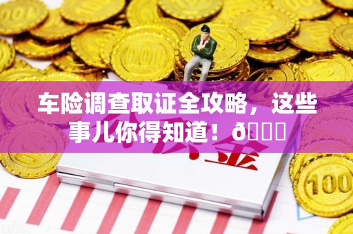 大连车险调查取证全攻略，这些事儿你得知道！😎