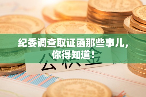 大连纪委调查取证函那些事儿，你得知道！