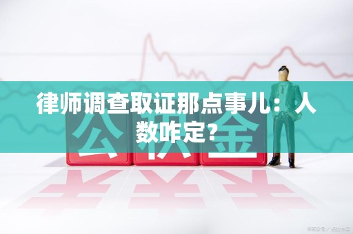 大连律师调查取证那点事儿：人数咋定？