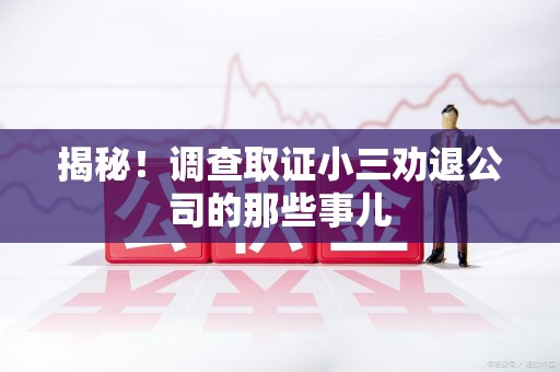 大连揭秘！调查取证小三劝退公司的那些事儿