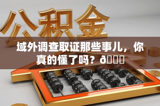 大连域外调查取证那些事儿，你真的懂了吗？😎