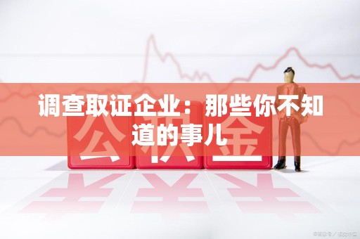 大连调查取证企业：那些你不知道的事儿