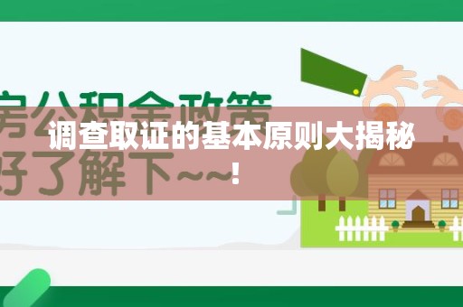 大连调查取证的基本原则大揭秘！
