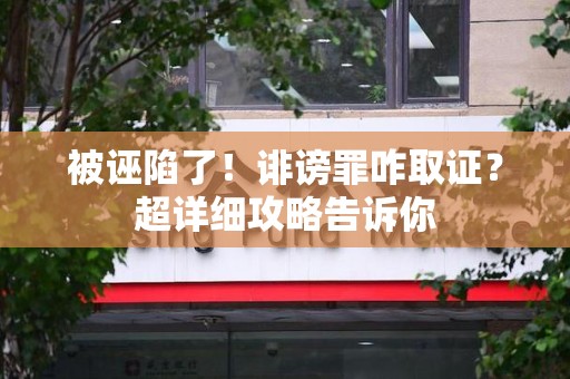大连被诬陷了！诽谤罪咋取证？超详细攻略告诉你