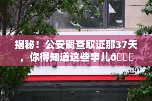 大连揭秘！公安调查取证那37天，你得知道这些事儿😎