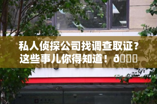 大连私人侦探公司找调查取证？这些事儿你得知道！😎