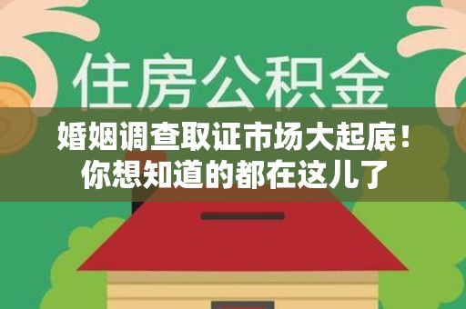 大连婚姻调查取证市场大起底！你想知道的都在这儿了
